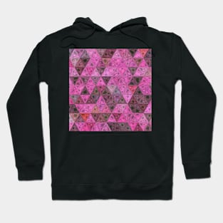 Pink Triangles with Abstract Floral Pattern Hoodie